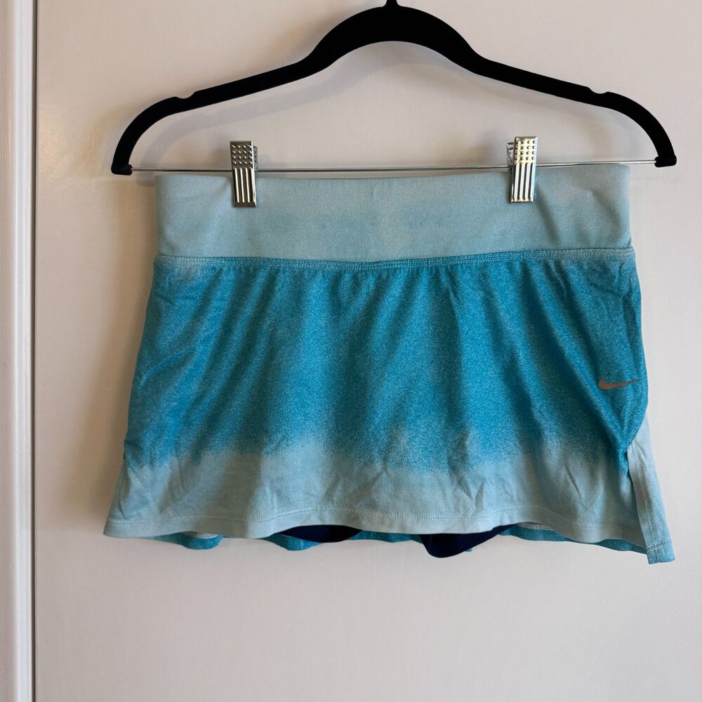 Womens Nike Aqua Blue Ombre DriFit Mini Skirt/Skort Size S EUC